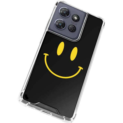 Black Happy Face Moto G Play 5G (2025) Clear Case